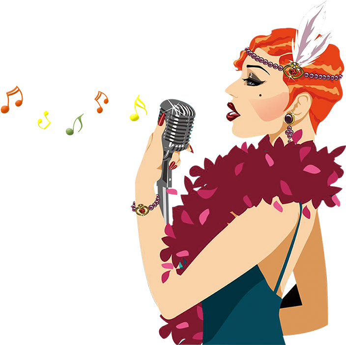 Singing Music Woman - Singing Woman Png (726x700)