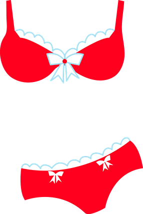 Chá De Lingerie - Red Bra Clip Art (286x428)