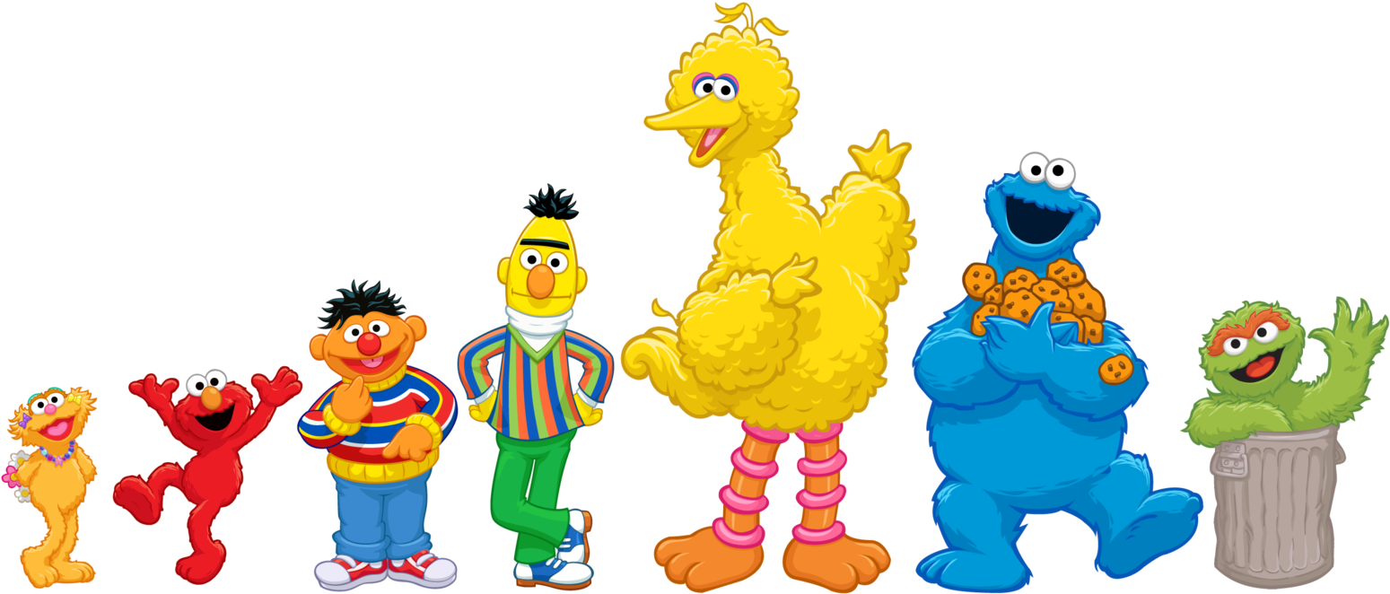 Sesame Street Characters Png Transparent Sesame Street - Sesame Street Clipart Png (1600x672)