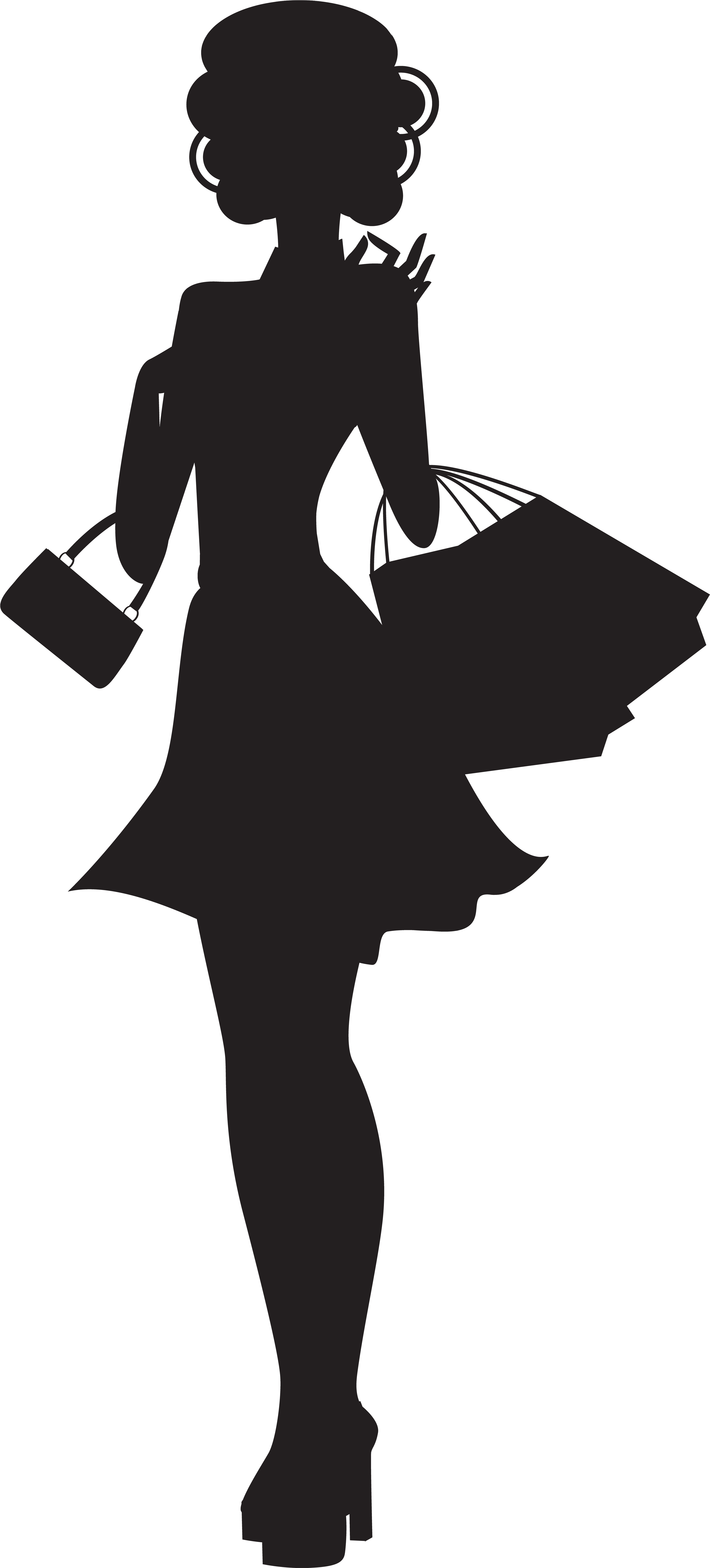 Shopping Woman Silhouette Png Clip Art - Shopping Woman Silhouette Png (3681x8000)