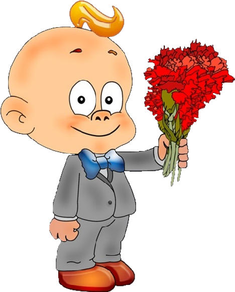 Cute Baby With Flowers Cartoon Clip Art Images Are - Ангелы Валентинки Png (600x600)