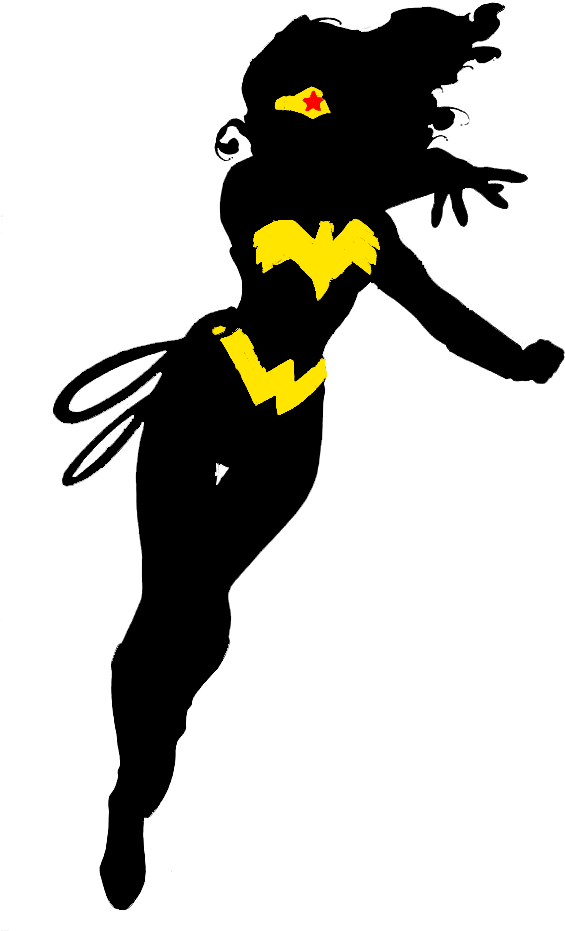Wonder Woman Pop Art - Wonder Woman Silhouette Vector (650x997)