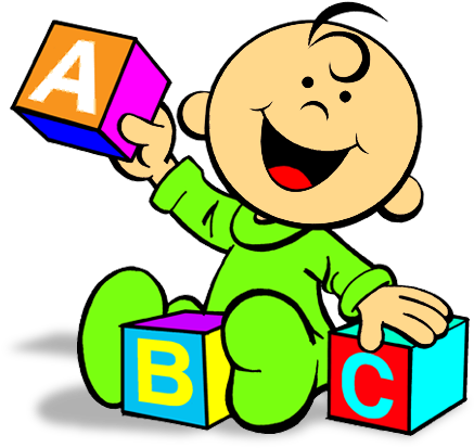 Faheem - Baby Playing Cartoon Png (528x512)