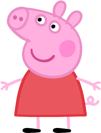 Pig Cartoon Characters - Peppa Pig - Peppa Cardboard Cut Out Standee (633x475)