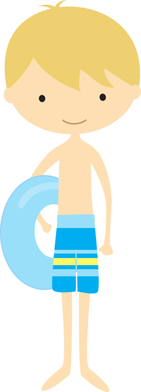 Pool Party Clipart Transparent - Boy In Swimsuit Clipart (286x794)