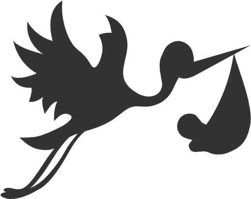 Stork - Pink Stork And Baby (512x512)