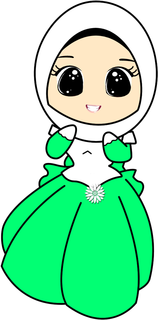 A Girl With A Skirt - Muslim Girl Cartoon Gif (560x1100)
