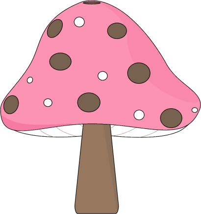 Pink And Brown Mushroom - Pink Mushroom Clipart (410x435)