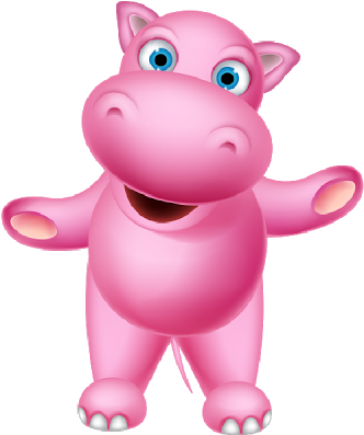Hippopotamus Pink Cartoon Clip Art Images - Cartoon Hippo Standing (400x400)