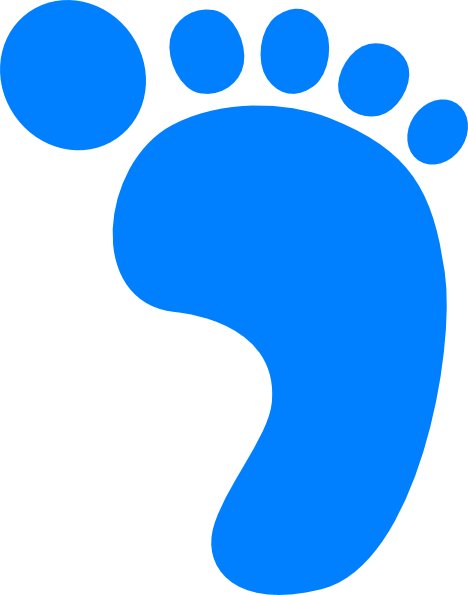 Right Baby Footprint Clip Art - Foot Print (468x595)