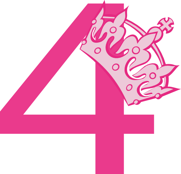 4th Birthday Pink Tiara Clip Art At Clker Com Vector - 4th Birthday Clipart (600x580)