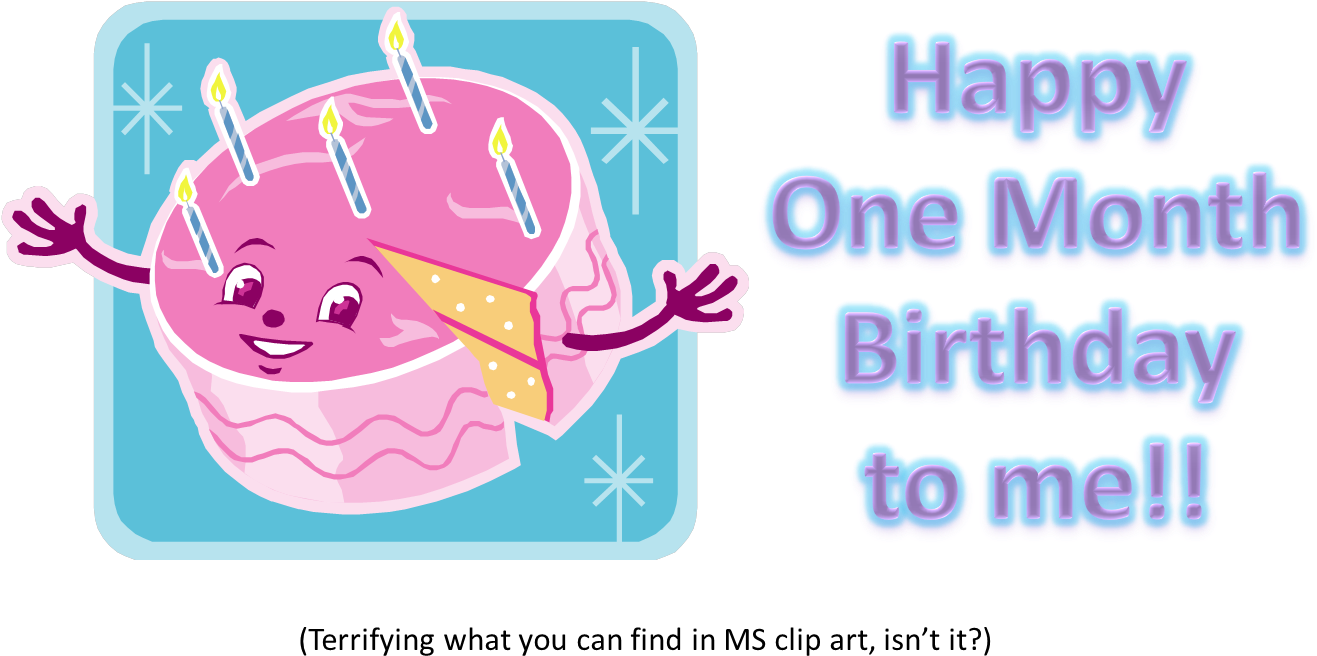 Happy One Month Blogging Birthday - Happy One Month Blogging Birthday (1402x727)