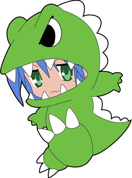 Cute Cartoon Girl Characters Download - Godzilla Cartoon Png (450x605)