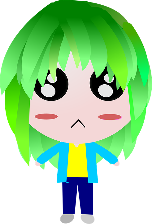 Cartoon Girl Sad 11, - Caricaturas Con Cabeza Grande (491x720)