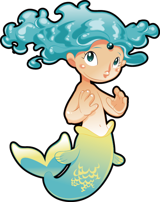 Mermaid Cartoon Sticker Clip Art - Mermaid Cartoon Sticker Clip Art (560x705)