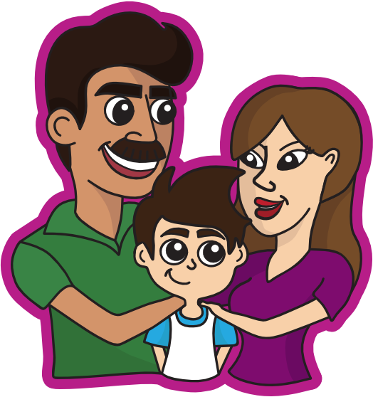 Papá Y Mamá ¡conoce A Tus Hijos - Cartoon (524x558)