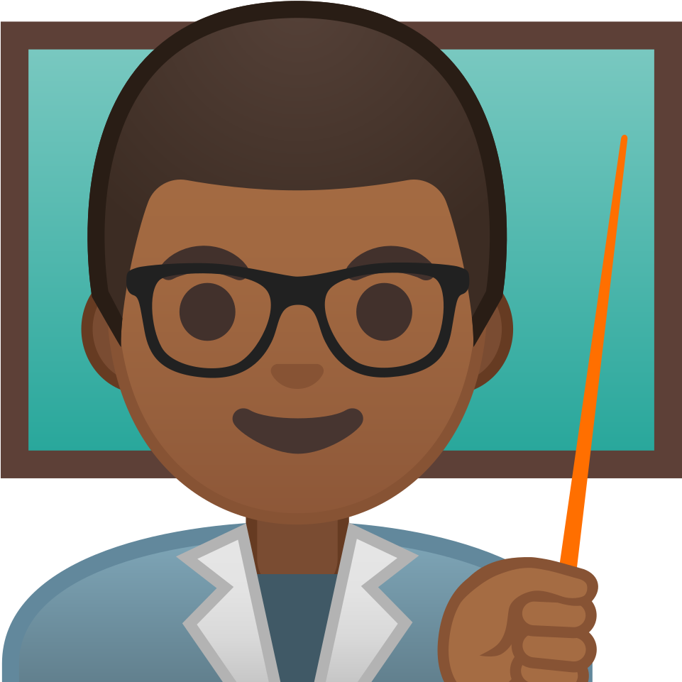 Man Teacher Medium Dark Skin Tone Icon - Teacher Emoji Png (1024x1024)