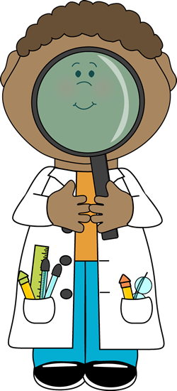 Scientist With Big Magnifying Glass - Science Center Clip Art (250x550)
