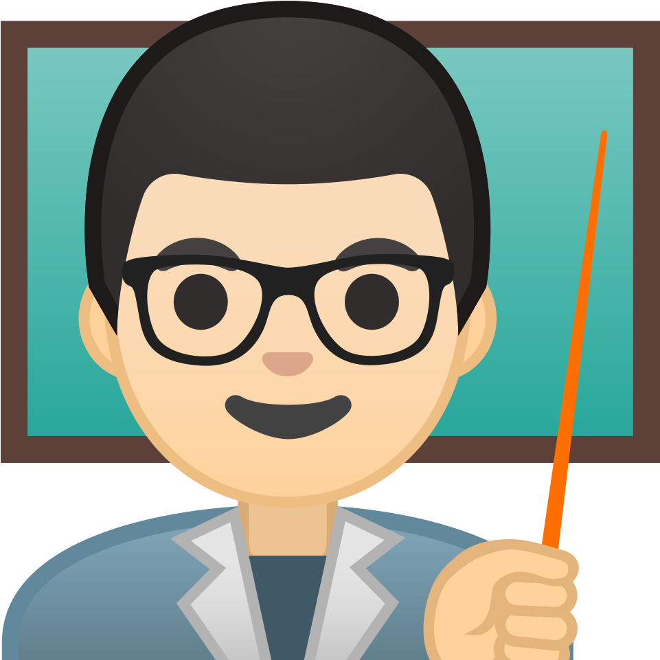 Man Teacher Light Skin Tone Icon - Teacher Emoji Png (1024x1024)
