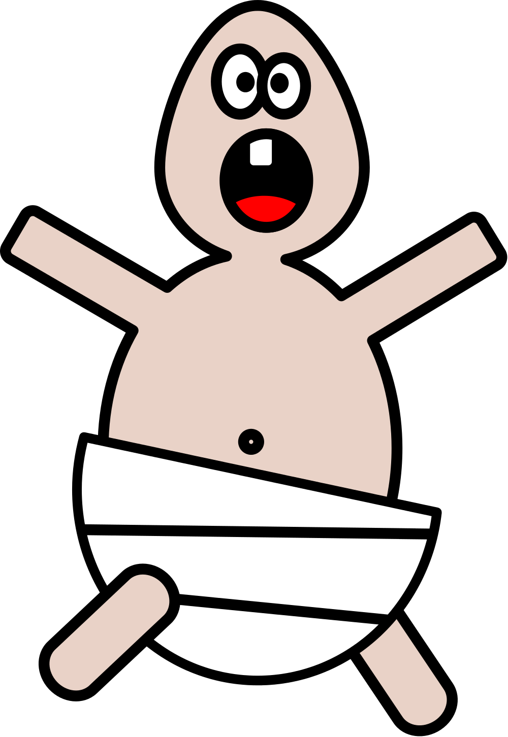 Open - Ugly Baby Clipart (1000x1452)