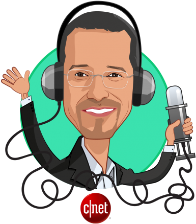 Overlay Caricature Of Brian Cooley, Who Is Speaking - Cnet (400x500)