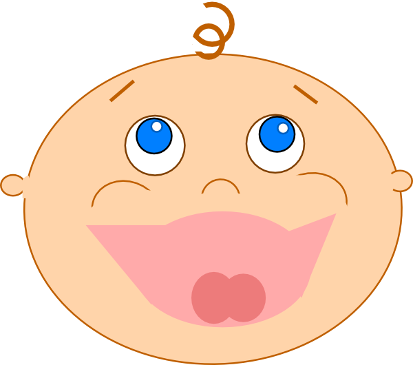 Laughing Baby - Cartoon Baby Laughing Face (600x530)