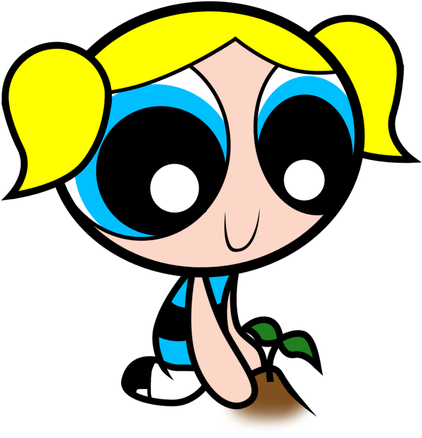 Powerpuff Girls Bubbles Wallpaper For Kids - Bubbles Powerpuff Girls Happy (900x998)