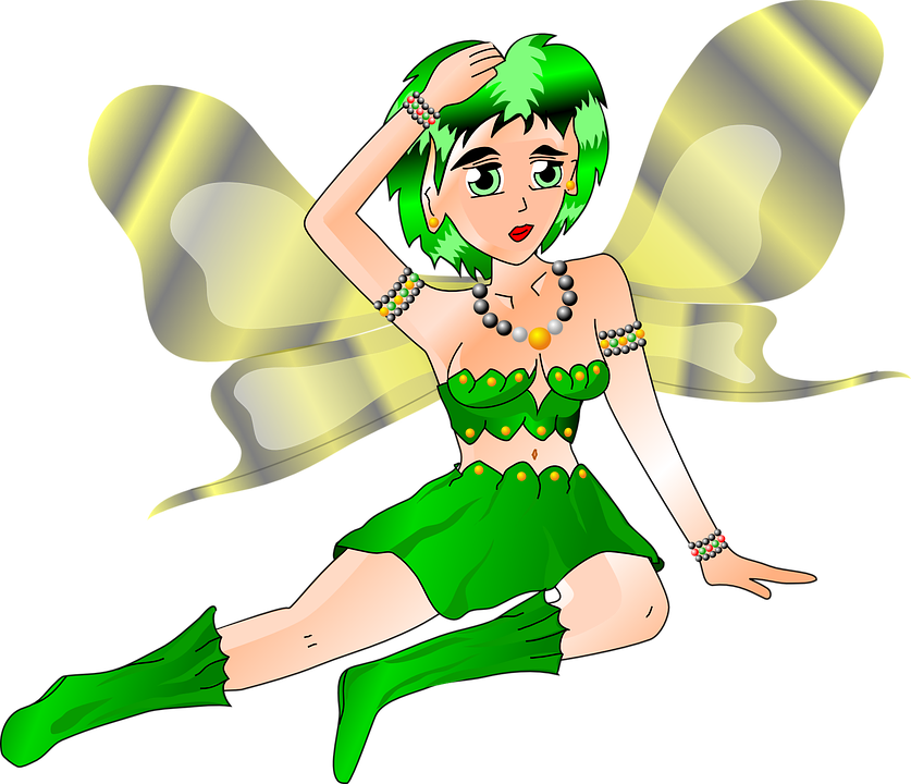 Cartoon Girl Elf - Keep Trying Faerie Tote Bag, Adult Unisex, Natural (837x720)