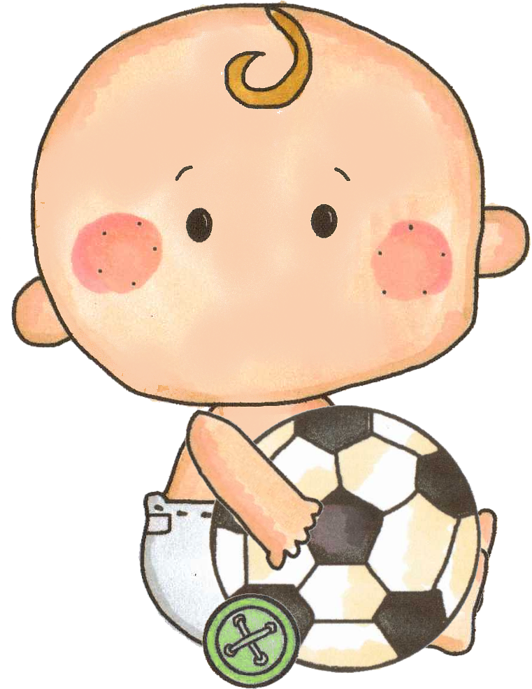 B *✿* De Minus - Baby With Soccer Ball Clip Art (761x986)