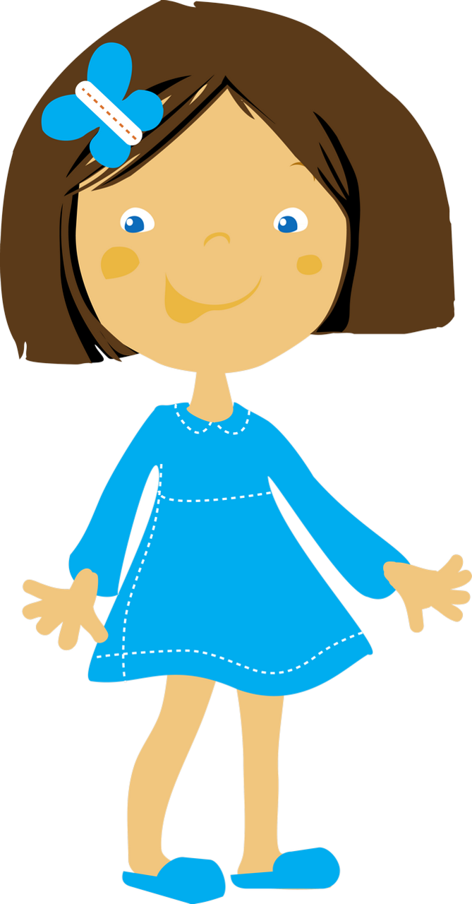 Bonecas * Meninas - Kız Öğrenci Clipart (669x1280)