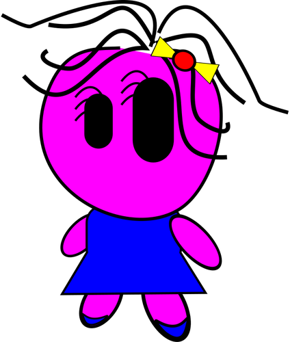 Pink Cartoon Girl Vector Image - Euclidean Vector (637x750)