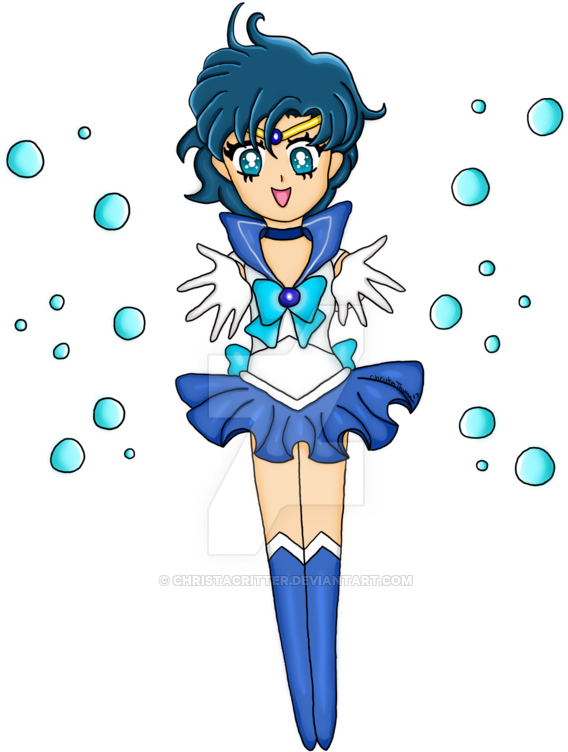Chibi Sailor Mercury By Christacritter - Cartoon (600x1067)