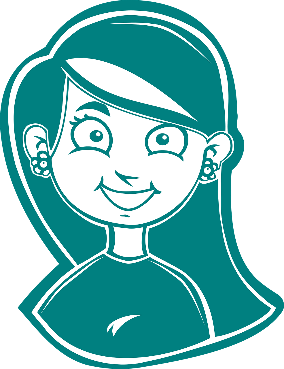 Cartoon, Child, Comic Characters, Face, Girl, Grin - Female Cartoon Smile (986x1280)