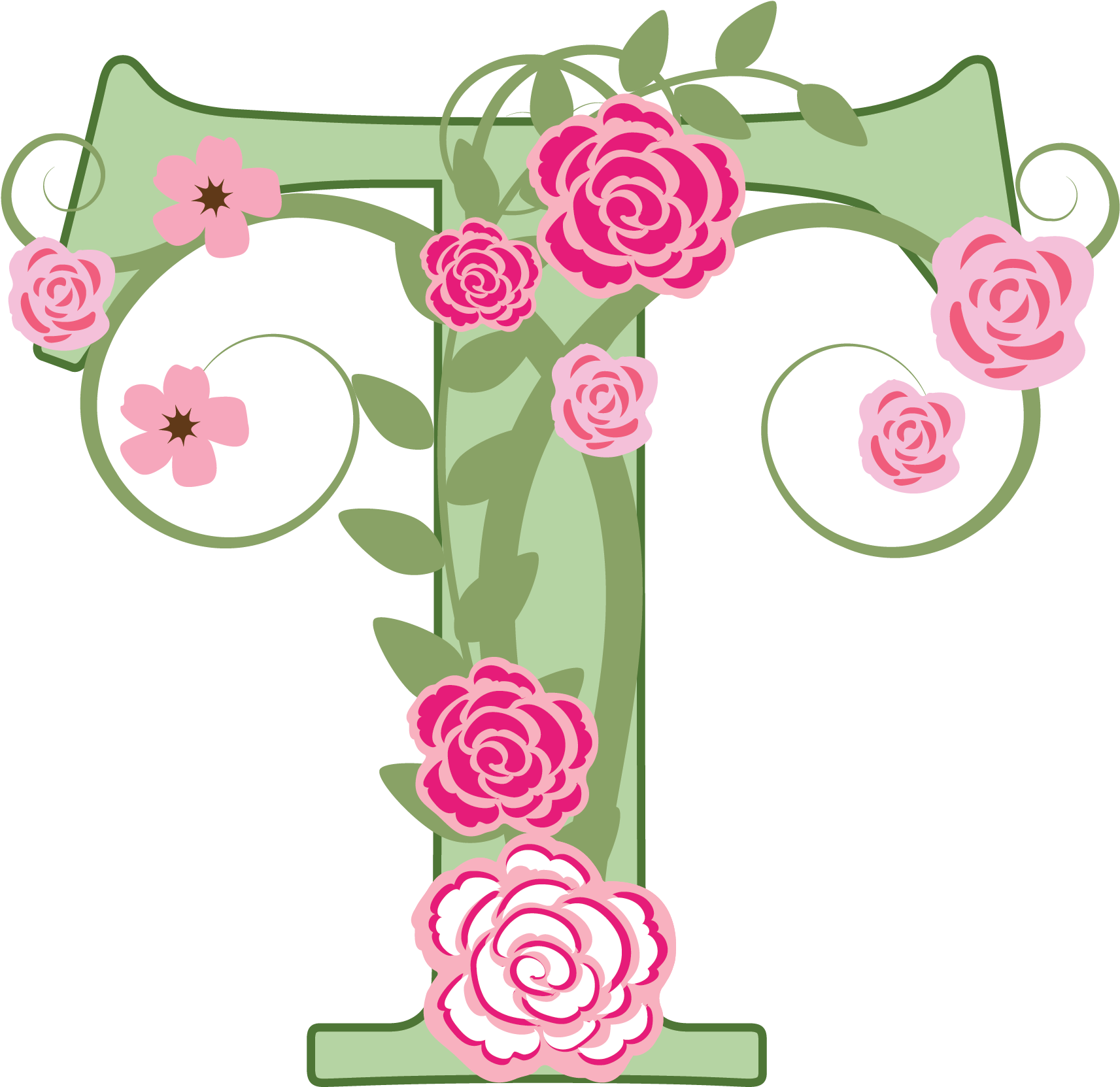 Refreshing Sweet Pea Blossoms With Light Hints Of Musk - Monogramm Rosa/schwarzes Blumen-wurfs-kissen Kissen (1800x1800)