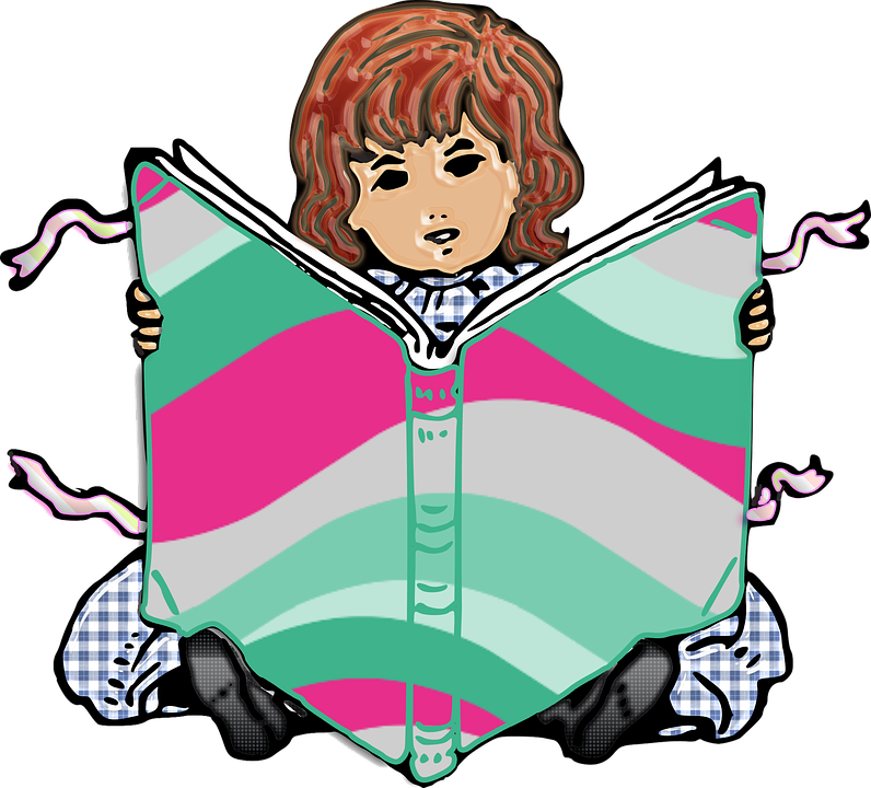 Cartoon Girl Reading 24, Buy Clip Art - Mistrz Pięknego Czytania Gazetka (1280x1158)