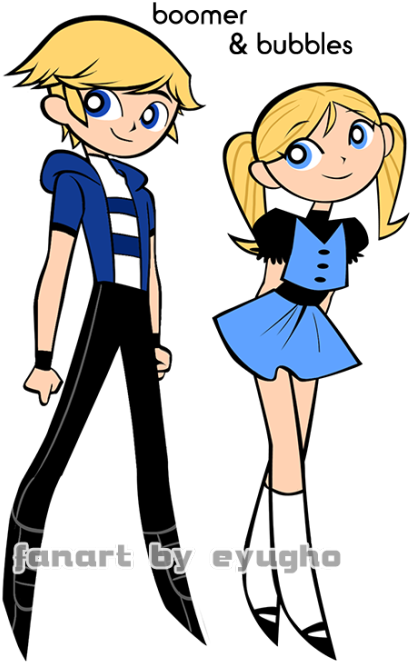 “ Powerpuff, Rowdyruff, Powerpunk And Rowdyright In - Blossom Brick Buttercup Butch Bubbles (500x697)