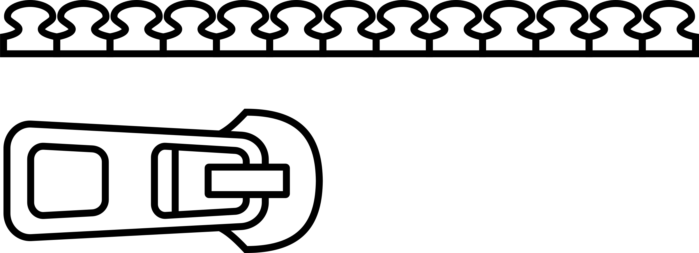 Zipper Free Zipper - Zipper Line Png (2400x871)