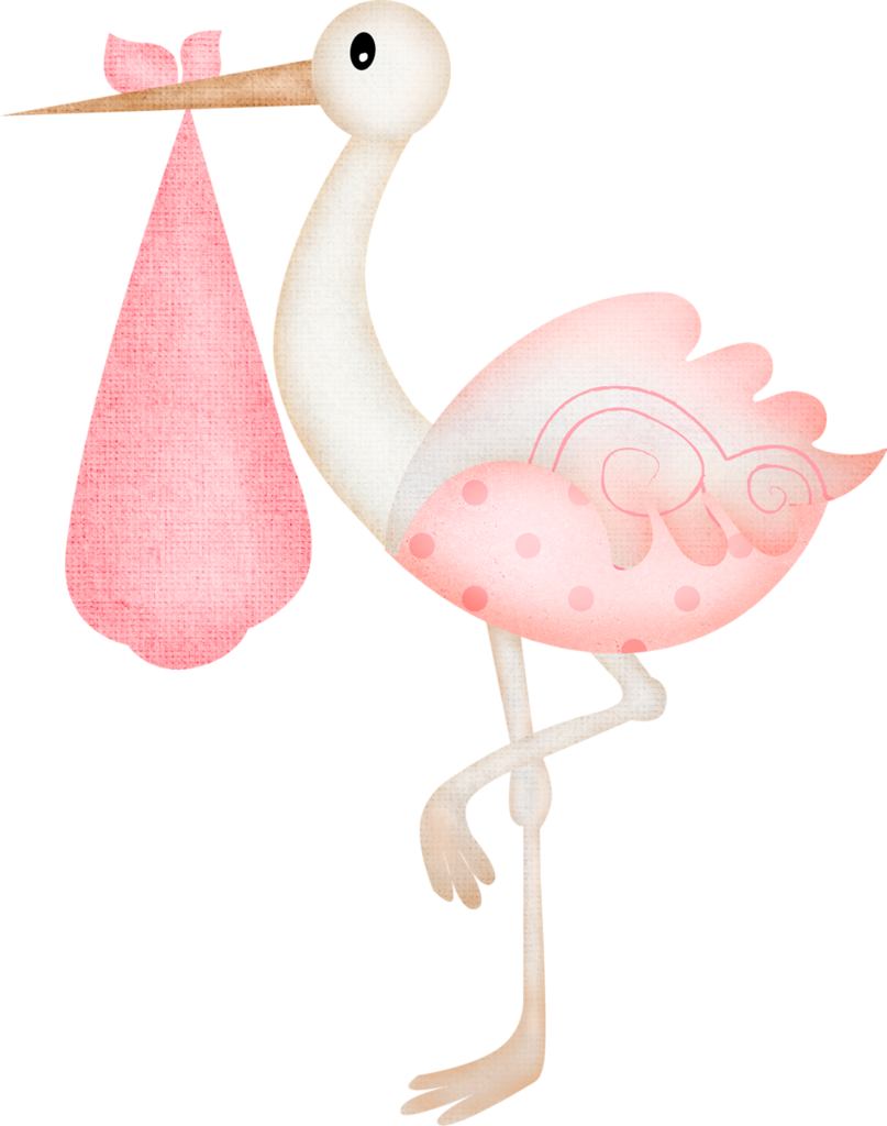 Clip Art - Stork Baby Shower Girl (807x1024)