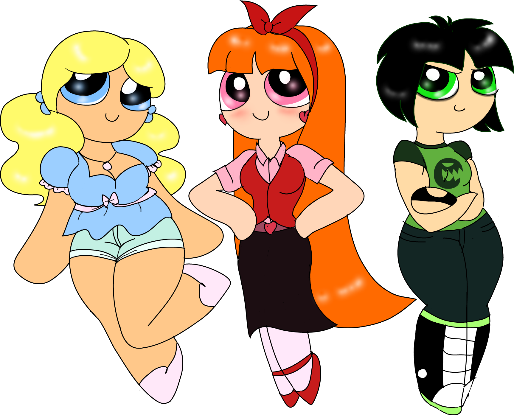Powerpuff Girls Z Gang Green Gang For Kids - The Powerpuff Girls (1725x1393)