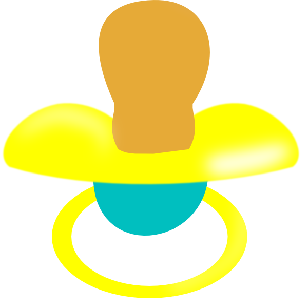 Yellow And Blue Pacifier Svg Clip Arts 600 X 600 Px - Pacifier (600x600)
