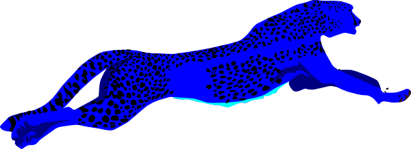 Cheetah Clipart Blue - Cheetah Clip Art (600x218)