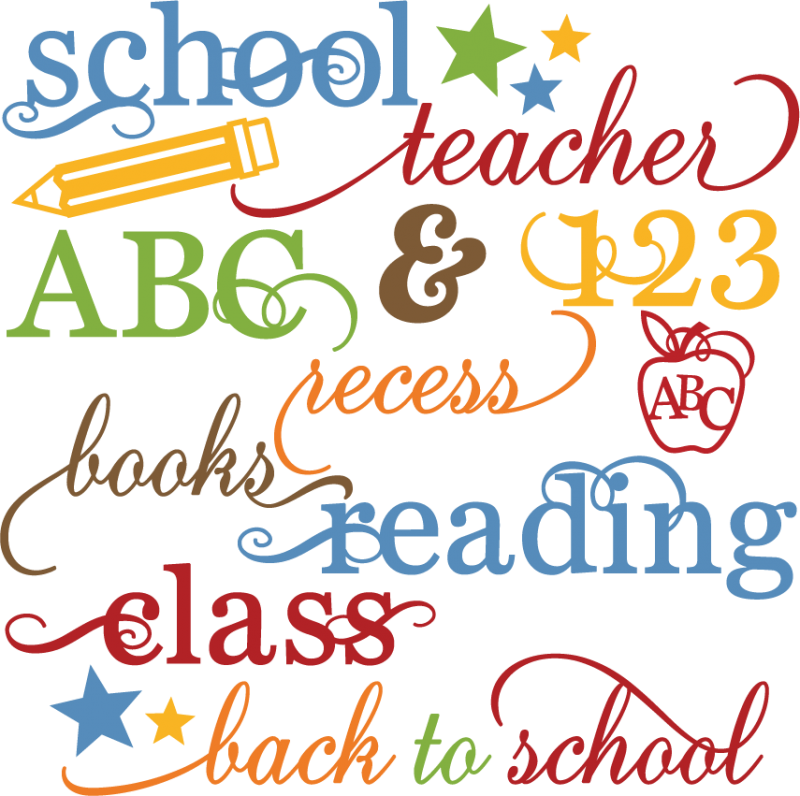 School Words Set Svg Files For Scrapbooking School - School Svg Files (800x796)