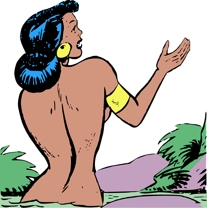 Cartoon Girl Swimming - Comics Bath (717x720)