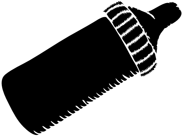 Baby Bottle Clip Art At Clkercom Vector Online - Black And White Baby Bottle Clipart (600x450)