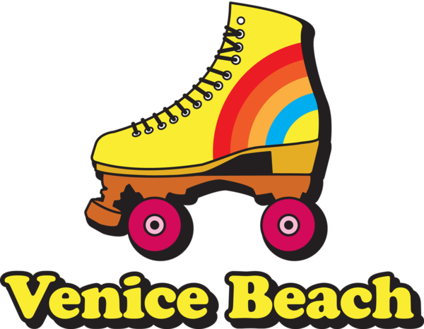 Rainbow Roller Skates Clip Art (600x466)