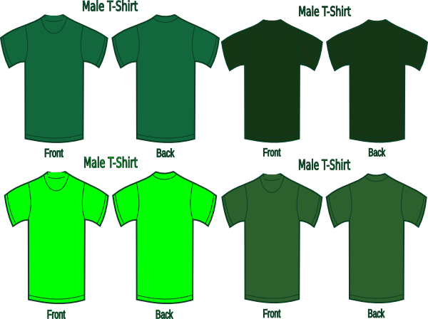 Four Green T Shirts Clip Art At Clkercom Vector Online - Green T Shirt Vector (600x448)