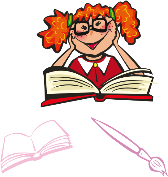Girl Studying Clipart - Cartoon & Books Tote Bag (566x800)