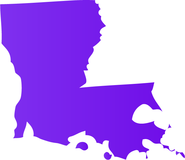 Louisiana Clipart Transparent - State Of Louisiana Purple (602x519)