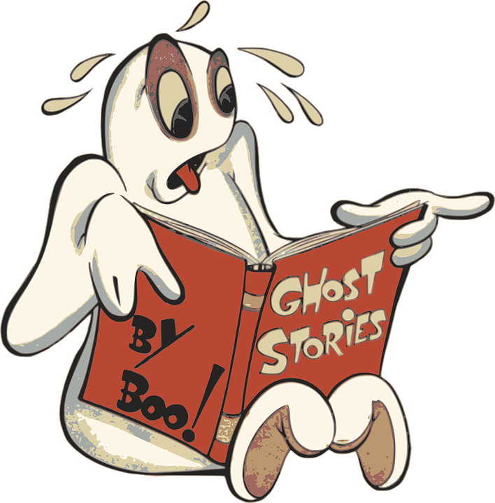 Boo, Cartoon, Ghost, Halloween, Phantom, Reading - Halloween Coloring Activity Book (708x720)