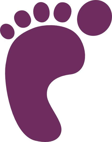 Purple Foot Clip Art - Foot Print Png (468x595)